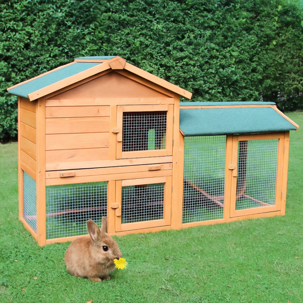 Kaninchenstall, Kleintierstall, Hasenstall Klopfer - mit hochwertiger Kunststoffschublade